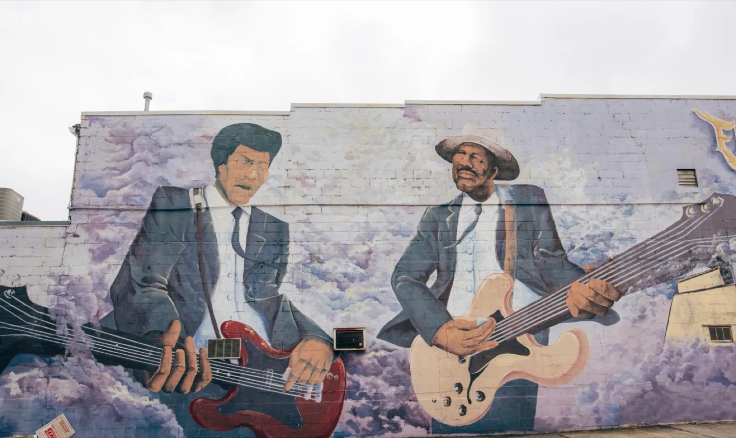 North Nashville mural honoring musicians on a neighborhood wall.